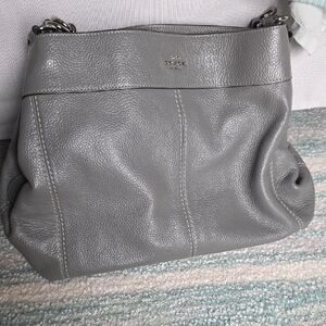 Coach Pebble Leather Shoulder Bag in Gray